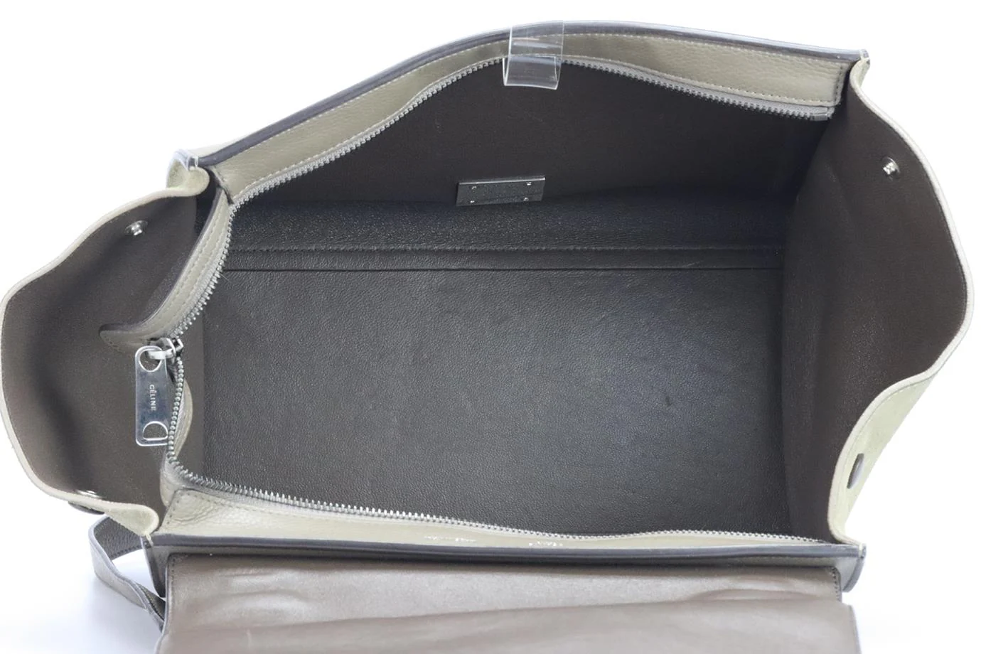 CELINE TRAPEZE SMALL SUEDE AND LEATHER TOTE BAG - Image 8