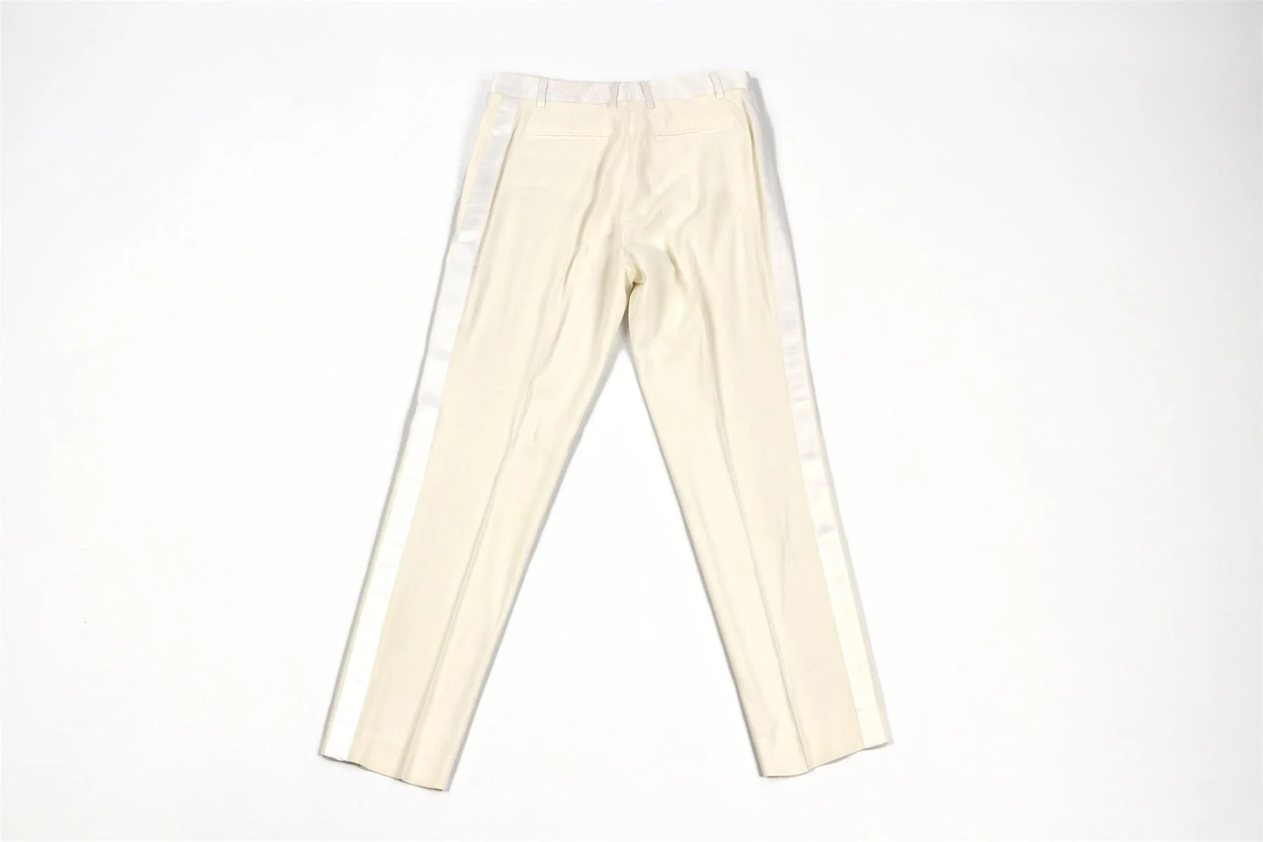 CELINE WHITE CREPE STRAIGHT LEG PANTS FR 36 UK 8 - Image 4