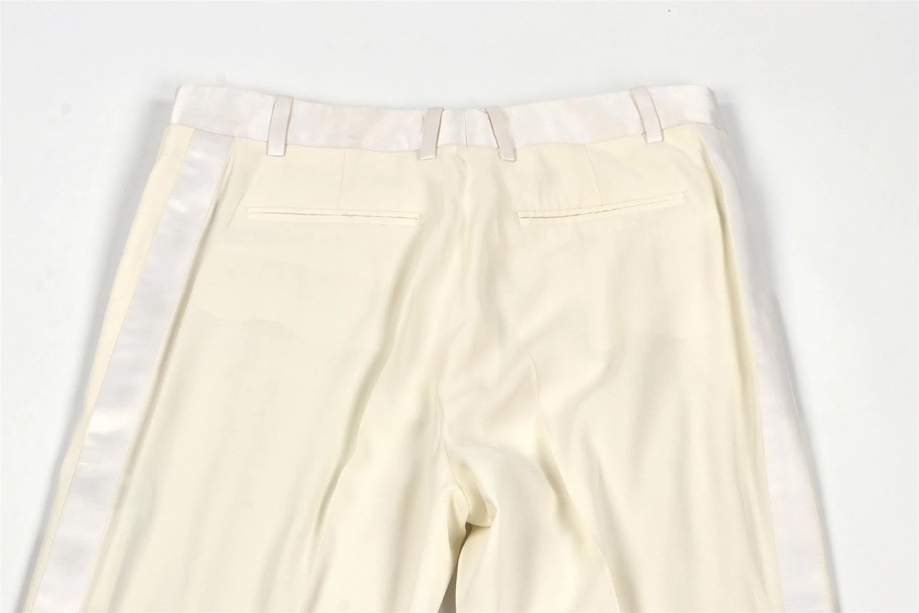 CELINE WHITE CREPE STRAIGHT LEG PANTS FR 36 UK 8 - Image 5