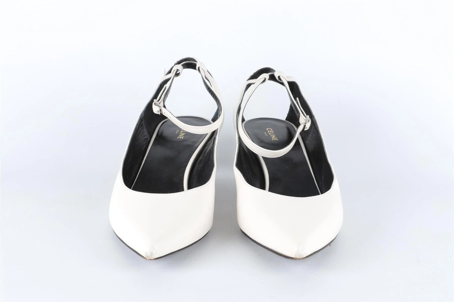CELINE WHITE LEATHER PUMPS EU 38 UK 5 US 8 - Image 3