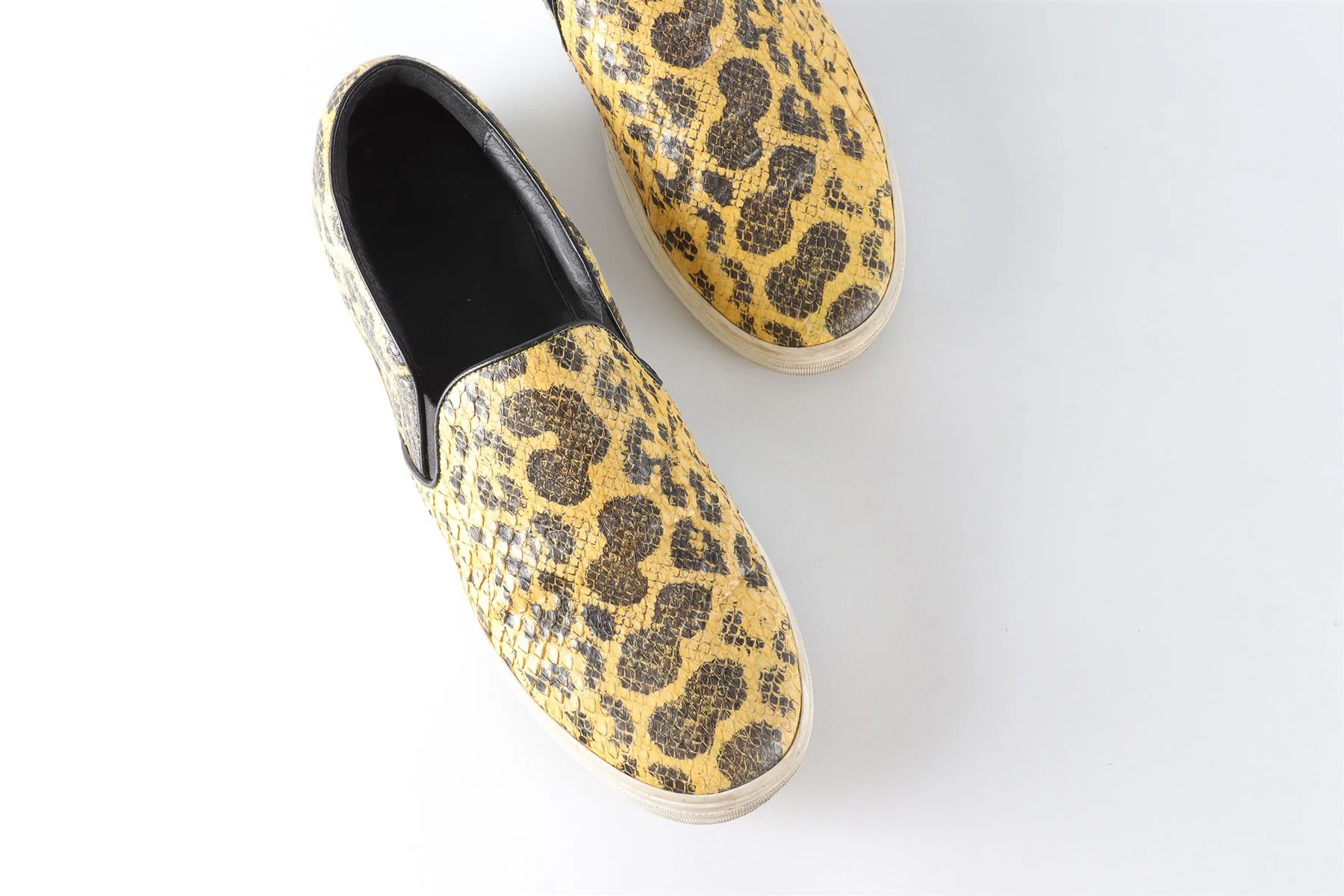 CELINE YELLOW LEATHER SLIP ON SNEAKERS EU 40 UK 7 US 10 - Image 4