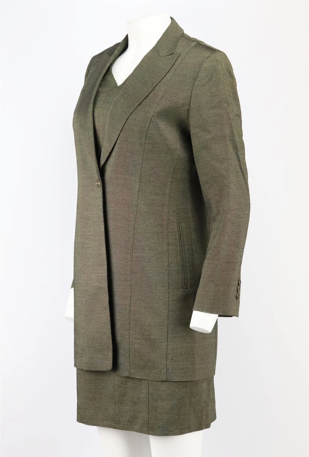 CERRUTI 1881 WOOL BLEND DRESS AND JACKET IT 44 UK 12 - Image 4