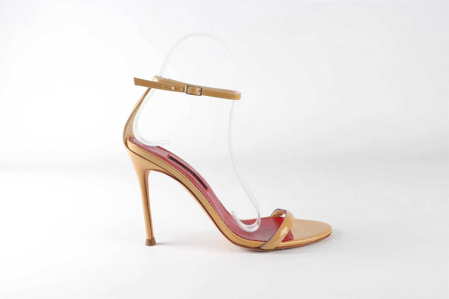 CH CAROLINA HERERA NUDE PANTENT LEATHER SANDALS EU 36 UK 3 US 6 - Image 2