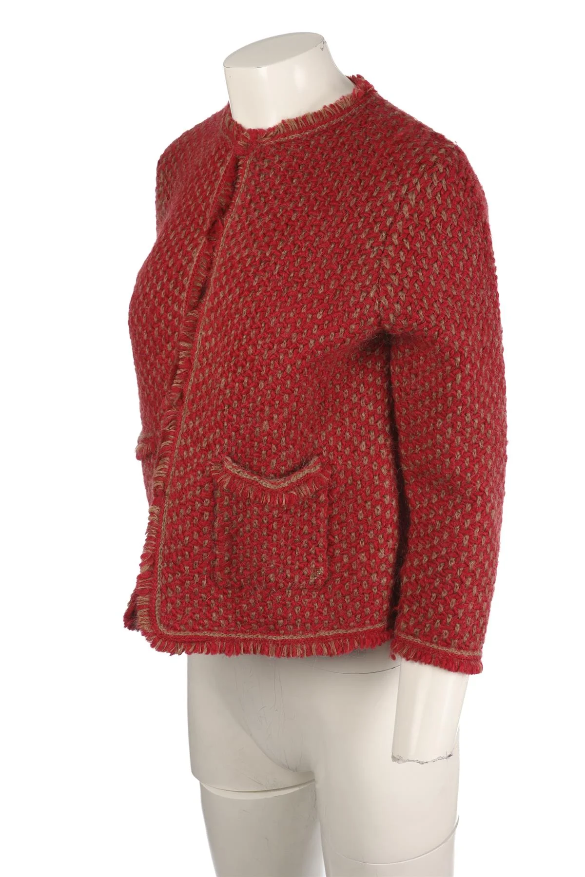 CH CAROLINA HERRARA RED WOOL JACKET MEDIUM - Image 3