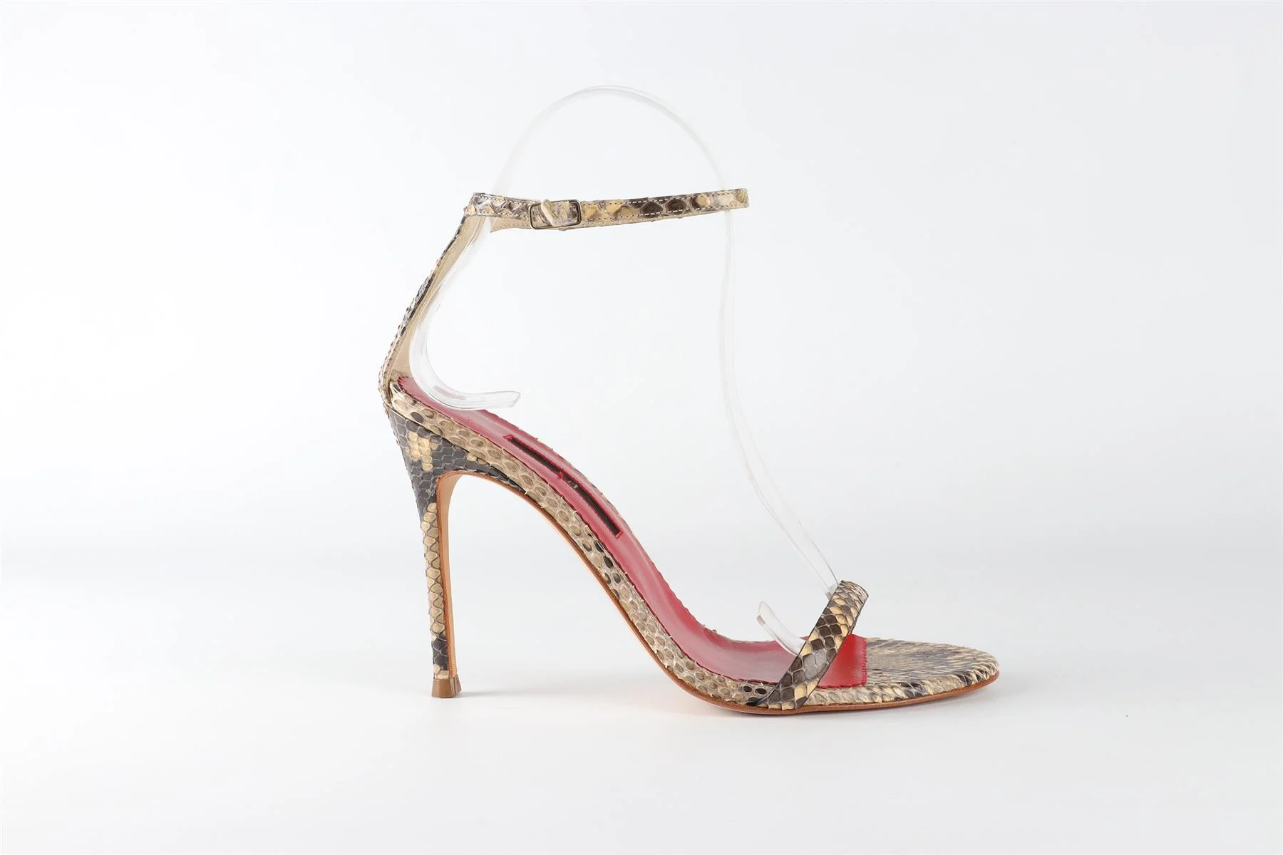 CH CAROLINA HERRERA BEIGE SNAKESKIN SANDALS EU 36 UK 3 US 6 - Image 2