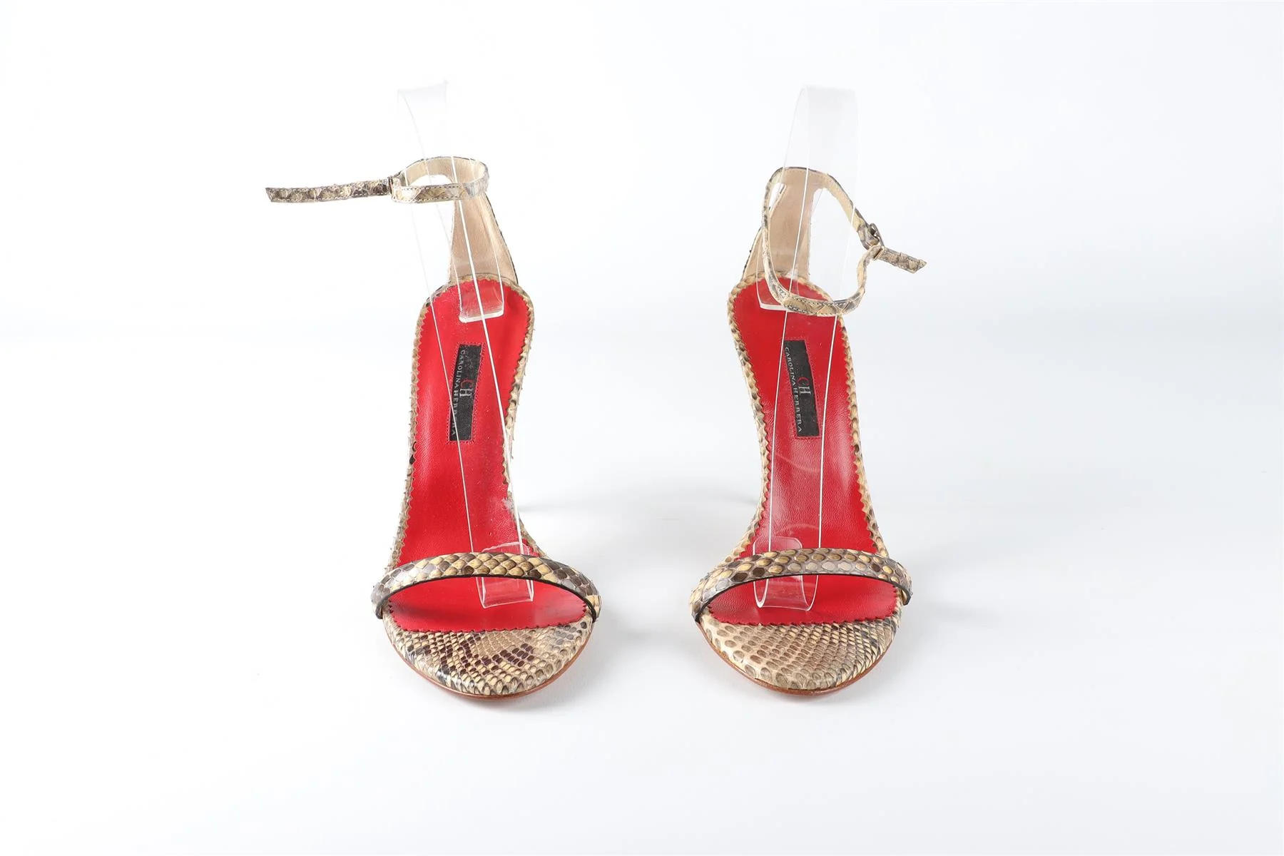 CH CAROLINA HERRERA BEIGE SNAKESKIN SANDALS EU 36 UK 3 US 6 - Image 3