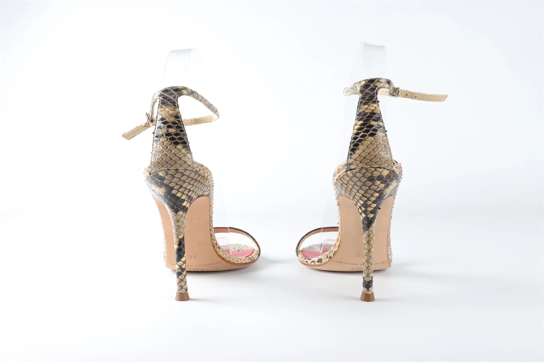CH CAROLINA HERRERA BEIGE SNAKESKIN SANDALS EU 36 UK 3 US 6 - Image 5