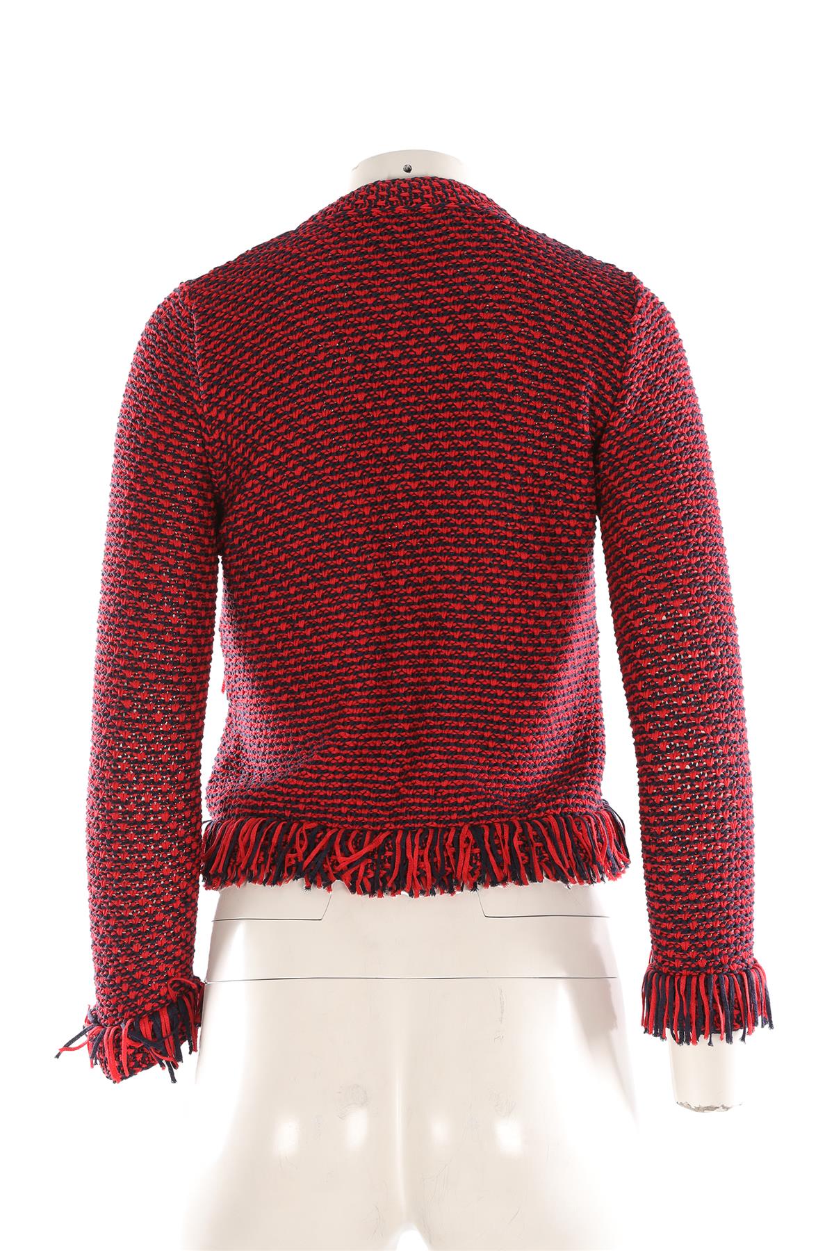 CH CAROLINA HERRERA RED KNIT JACKET SMALL - Image 4