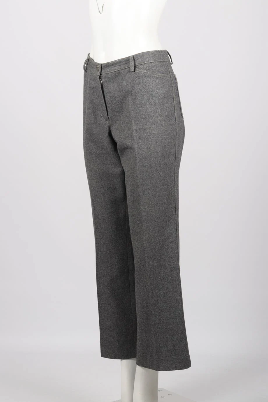 CHANEL 2005 WOOL BLEND STRAIGHT LEG PANTS FR 44 UK 16 - Image 3