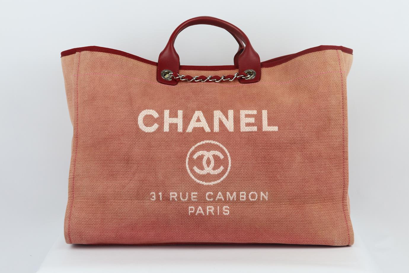CHANEL 2012 DEAUVILLE EXTRA LARGE CANVAS AND LEATHER TOTE BAG - Image 2