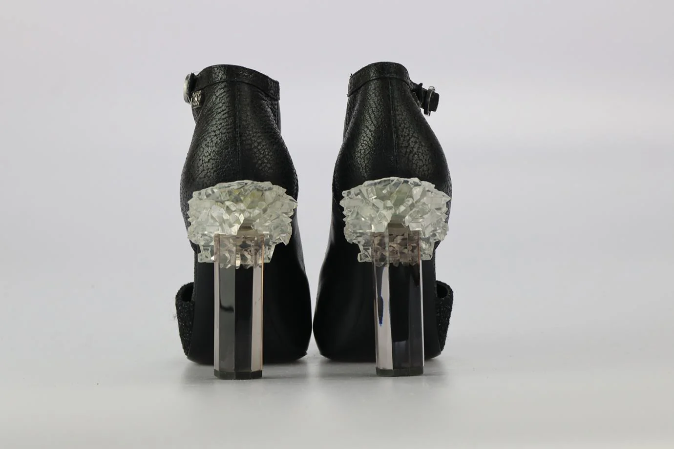 CHANEL 2012 TWEED AND LEATHER ANKLE BOOTS EU 38.5 UK 5.5 US 8.5 - Image 4