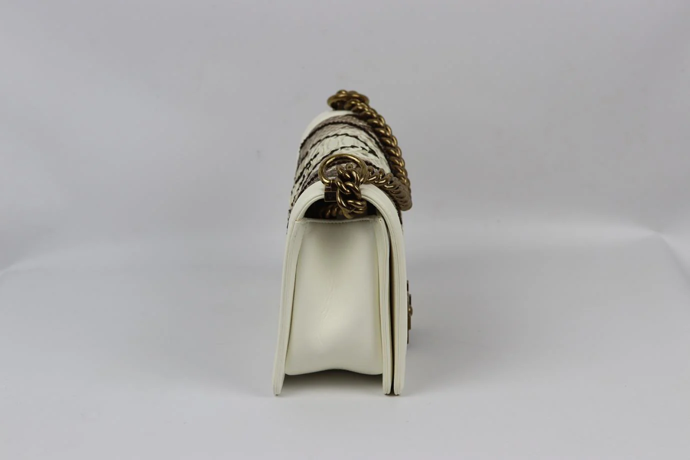 CHANEL 2015 BOY MEDIUM EMBROIDERED PYTHON AND LEATHER SHOULDER BAG - Image 3