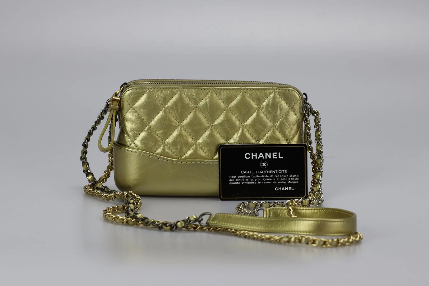 CHANEL 2017 GABRIELLE CLUTCH WITH CHAIN QUILTED LEATHER SHOULDER BAG - Image 11