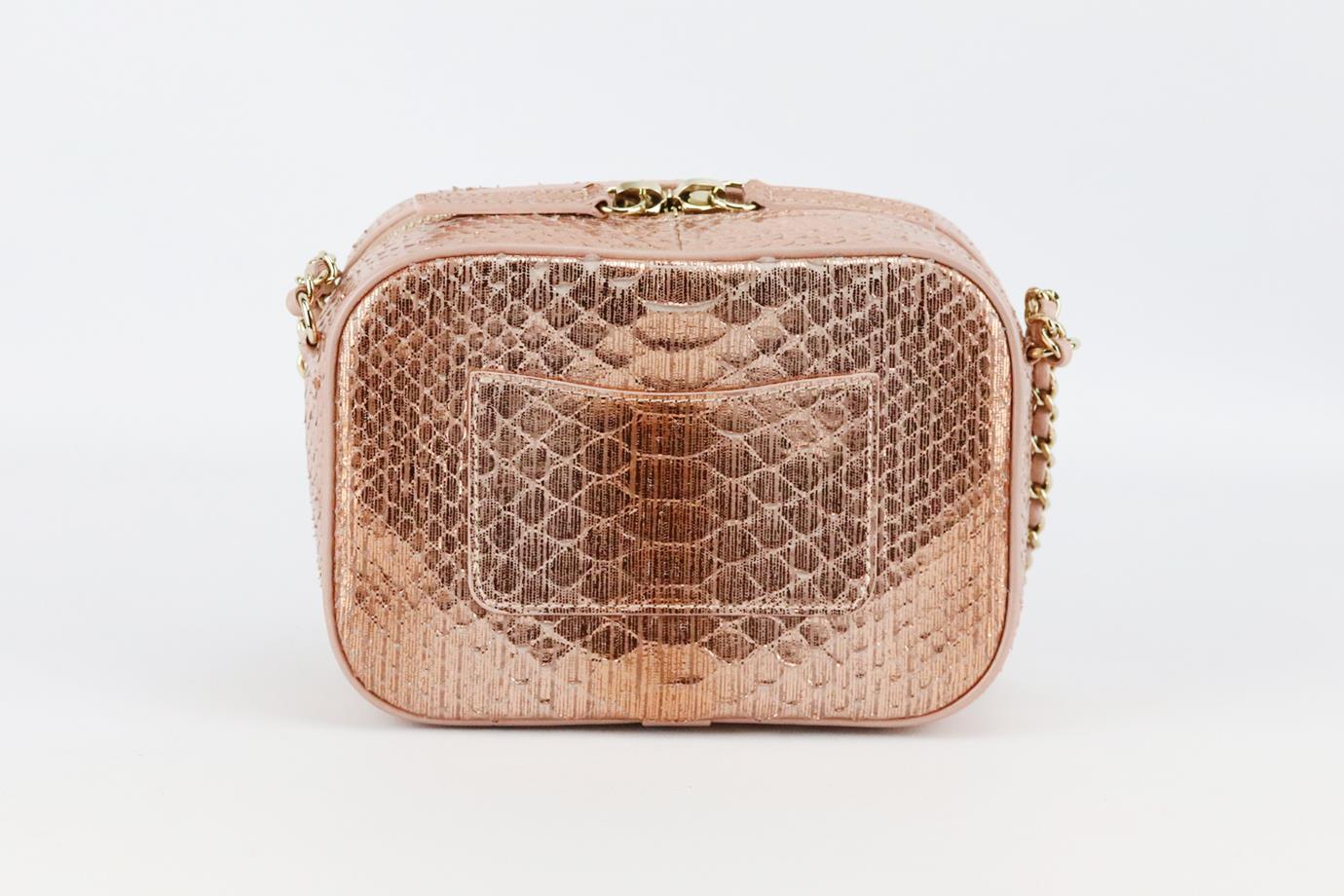CHANEL 2019 MANIA CAMERA CASE METALLIC PYTHON AND LEATHER SHOULDER BAG - Image 4