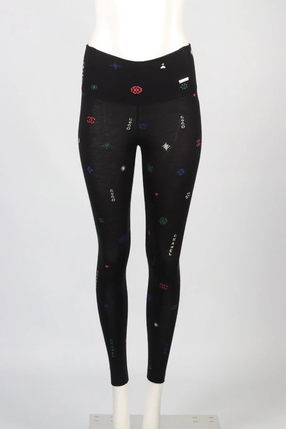 CHANEL 2021 WOOL AND SILK BLEND LEGGINGS FR 36 UK 8 - Image 2