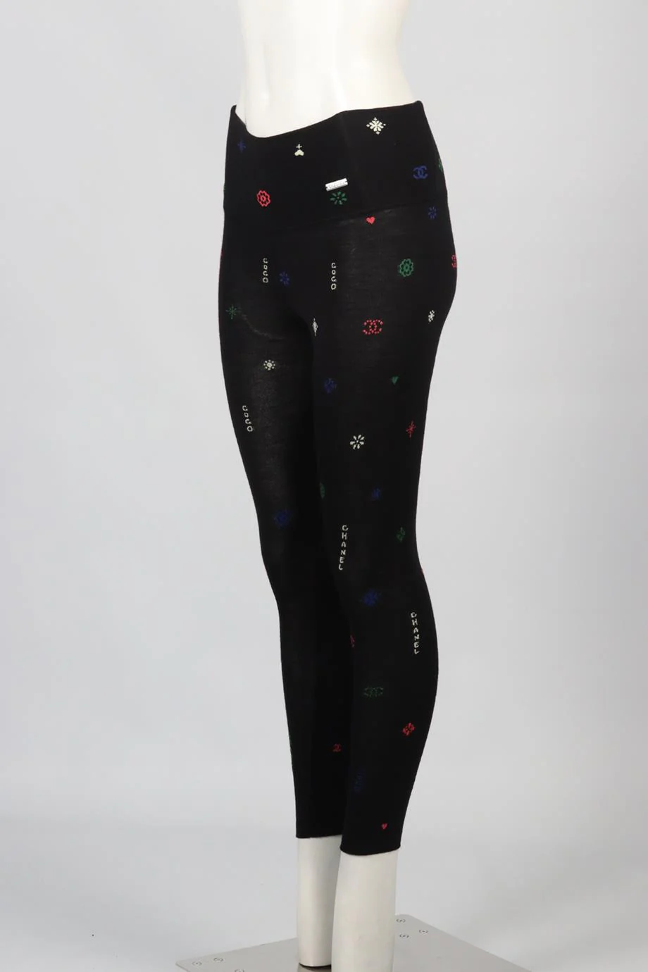 CHANEL 2021 WOOL AND SILK BLEND LEGGINGS FR 36 UK 8 - Image 3