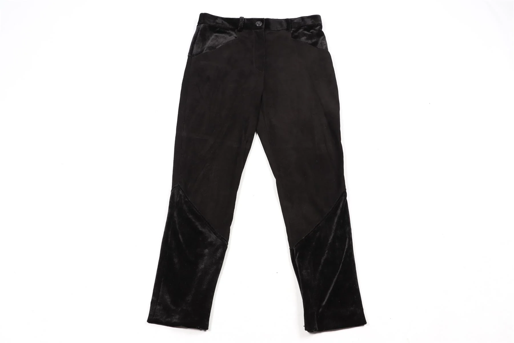 CHANEL 2022 SUEDE AND VELVET SKINNY PANTS IT 38 UK 6 - Image 2