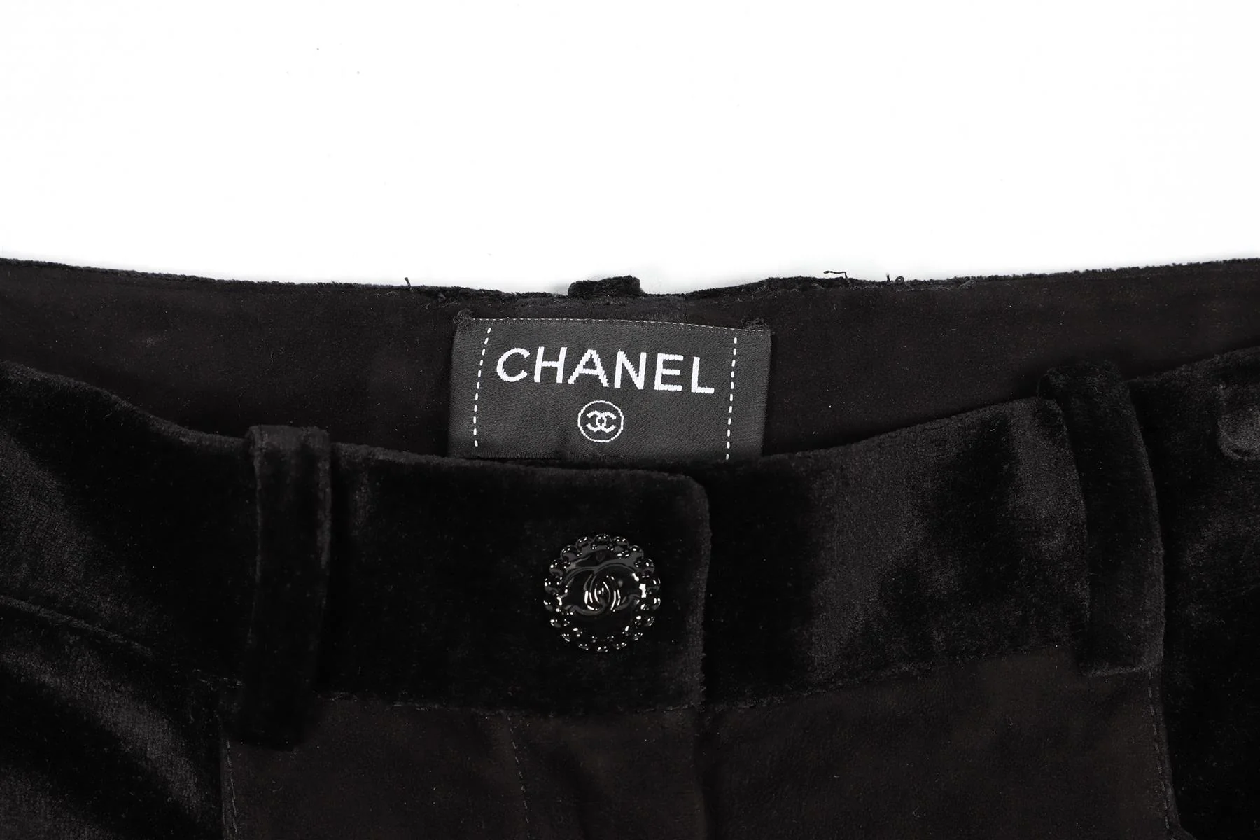 CHANEL 2022 SUEDE AND VELVET SKINNY PANTS IT 38 UK 6 - Image 5