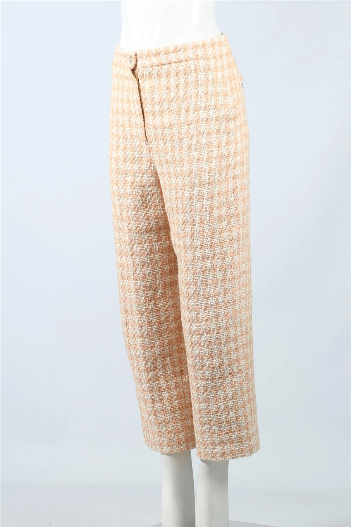 CHANEL 2023 TWEED COTTON STRAIGHT LEG PANTS FR 40 UK 12 - Image 3