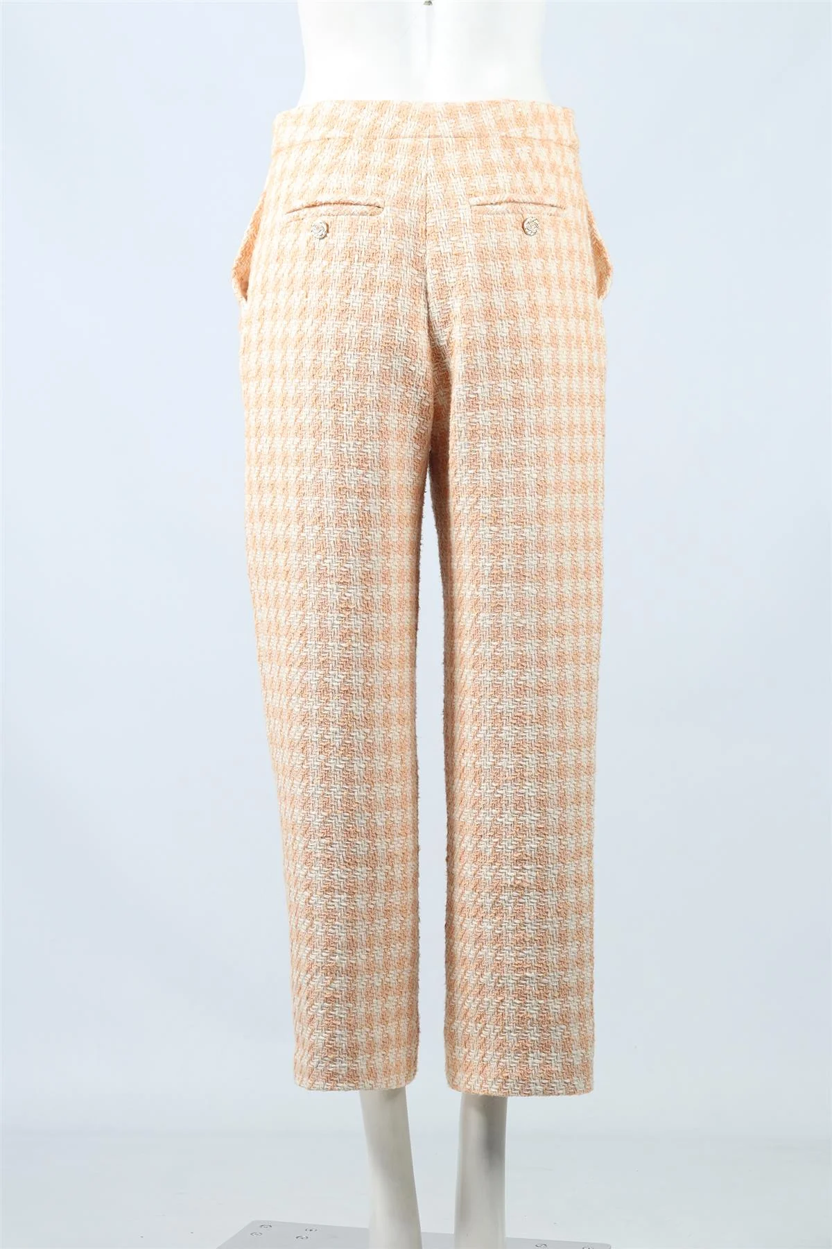 CHANEL 2023 TWEED COTTON STRAIGHT LEG PANTS FR 40 UK 12 - Image 4