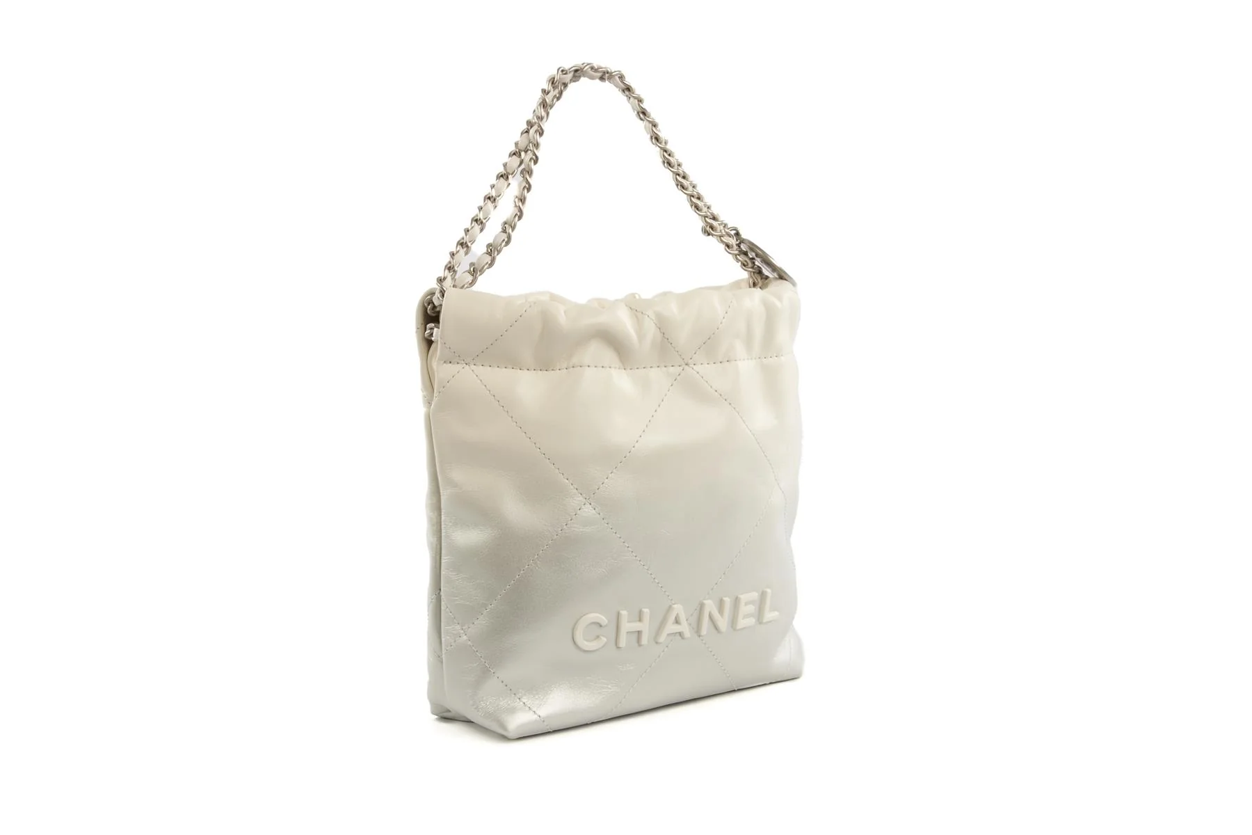 CHANEL 2023 WHITE 22 MINI QUILTED LEATHER SHOULDER BAG - Image 4