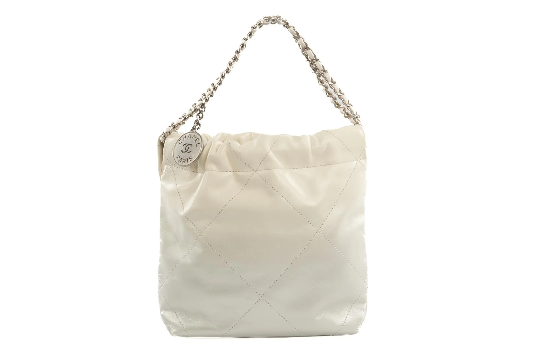 CHANEL 2023 WHITE 22 MINI QUILTED LEATHER SHOULDER BAG - Image 7