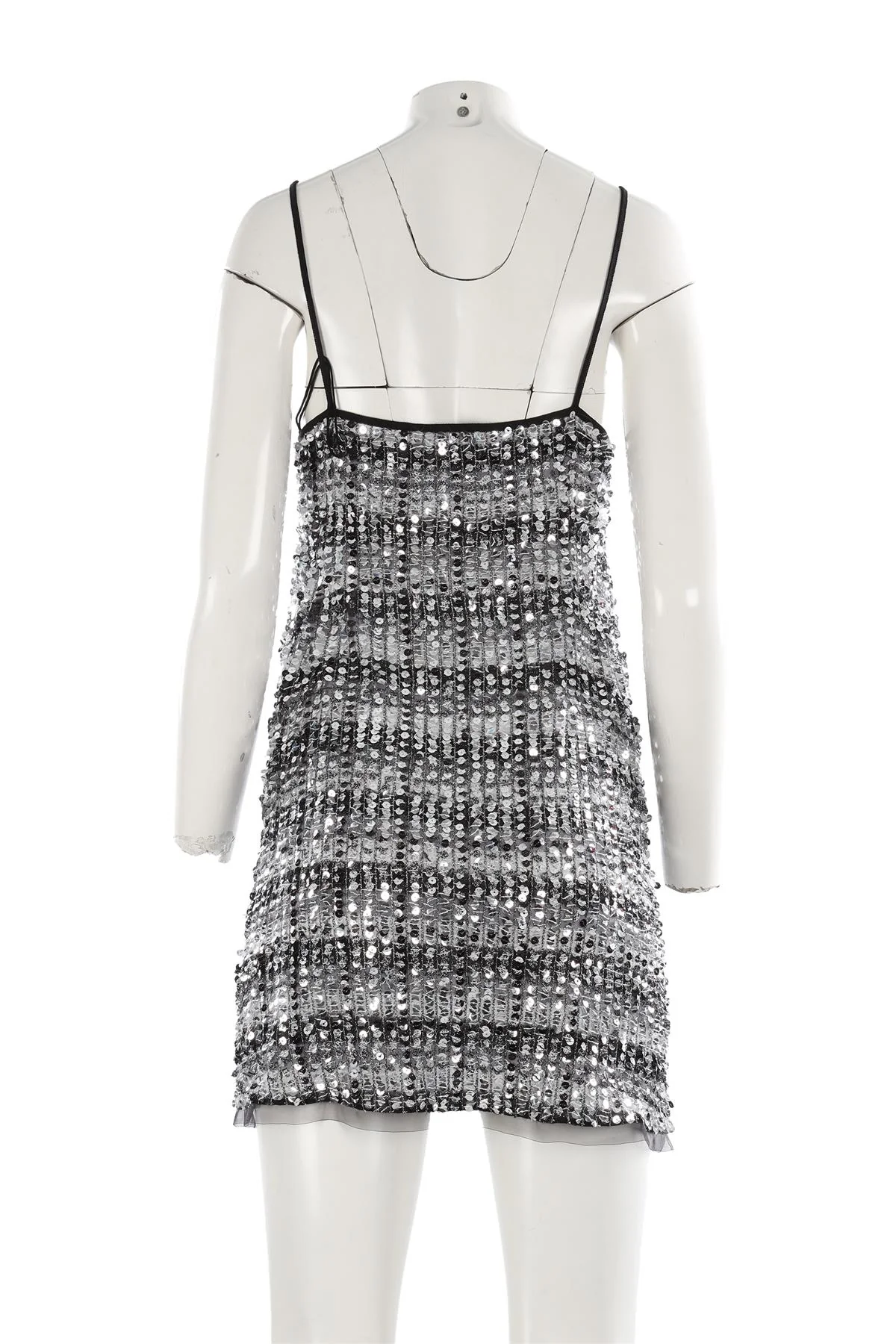 CHANEL 2024 BLACK SEQUIN MINI DRESS FR 38 UK 10 - Image 4