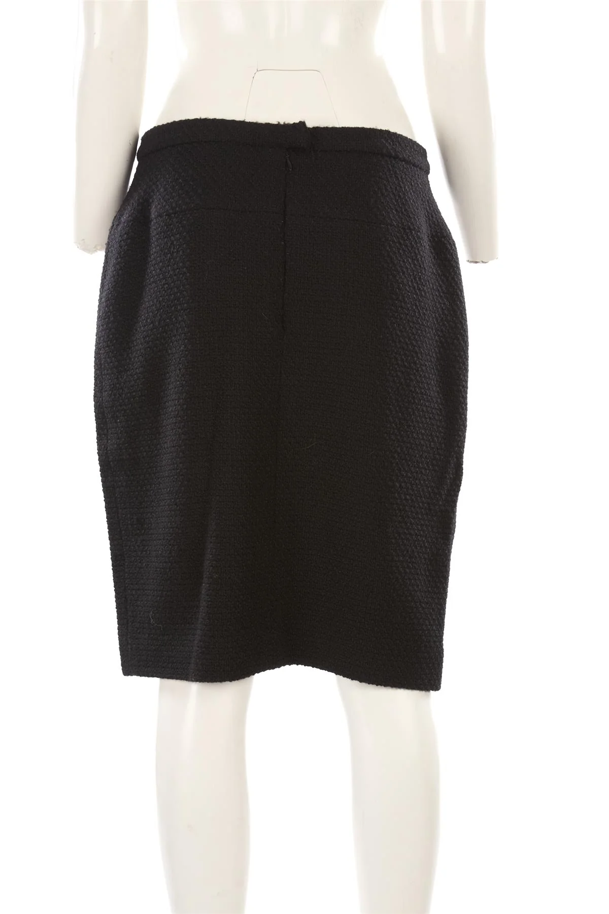 CHANEL BLACK 1991 WOOL SKIRT SUIT FR 46 - Image 7