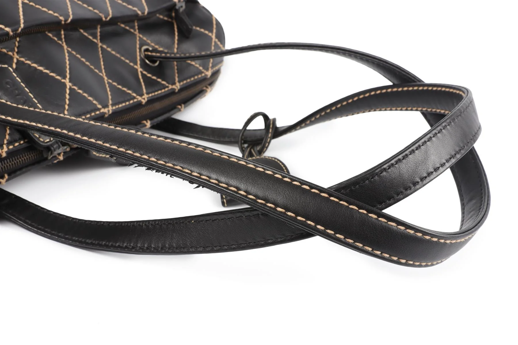 CHANEL BLACK 2002 WILD STITCH QUILTED LEATHER SHOULDER BAG - Image 11