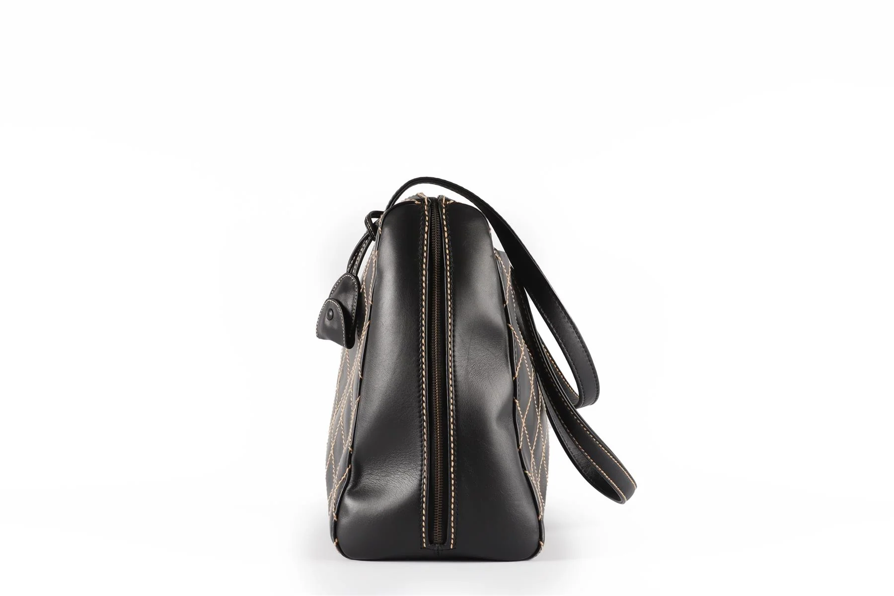 CHANEL BLACK 2002 WILD STITCH QUILTED LEATHER SHOULDER BAG - Image 4