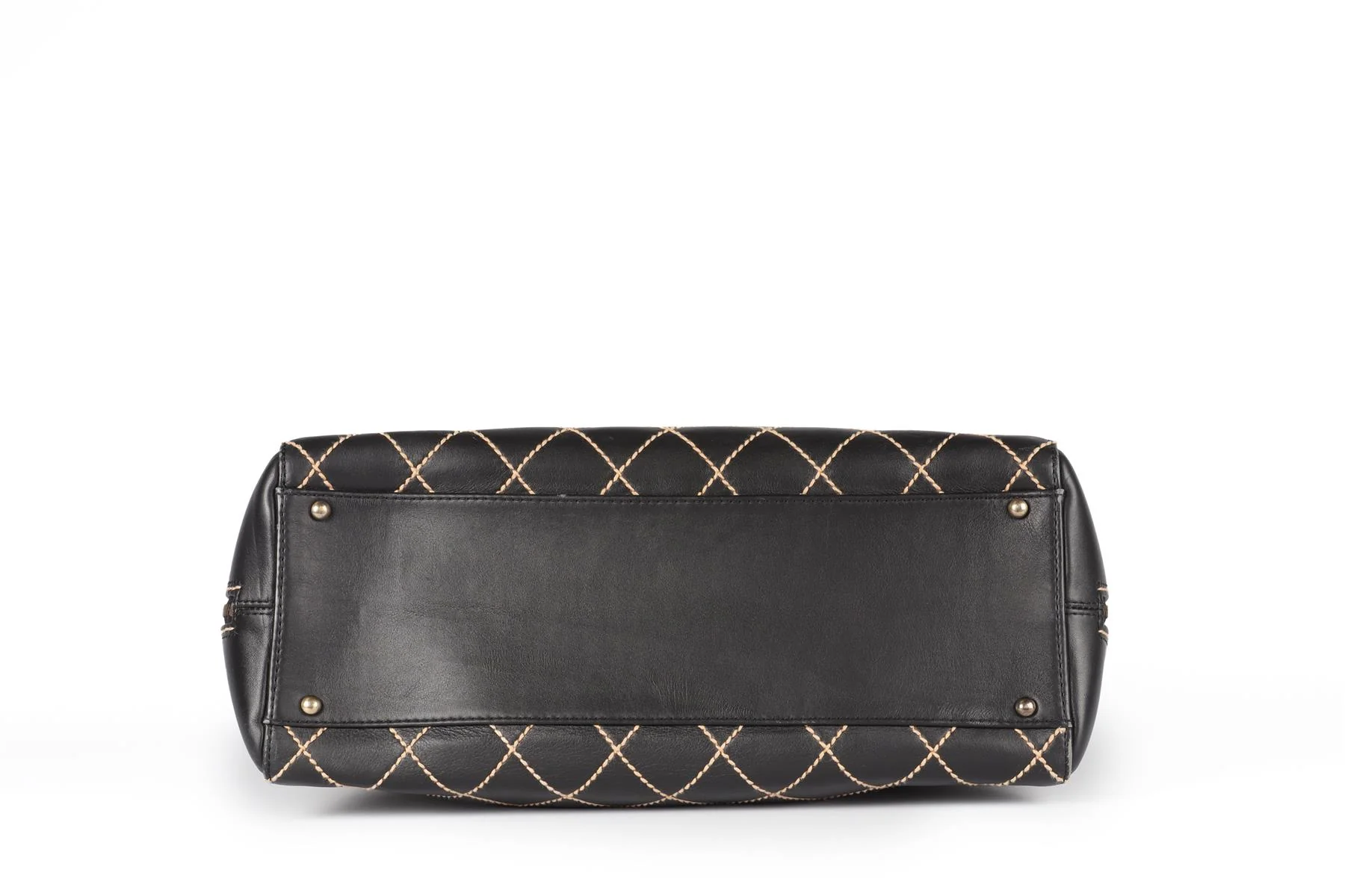 CHANEL BLACK 2002 WILD STITCH QUILTED LEATHER SHOULDER BAG - Image 7