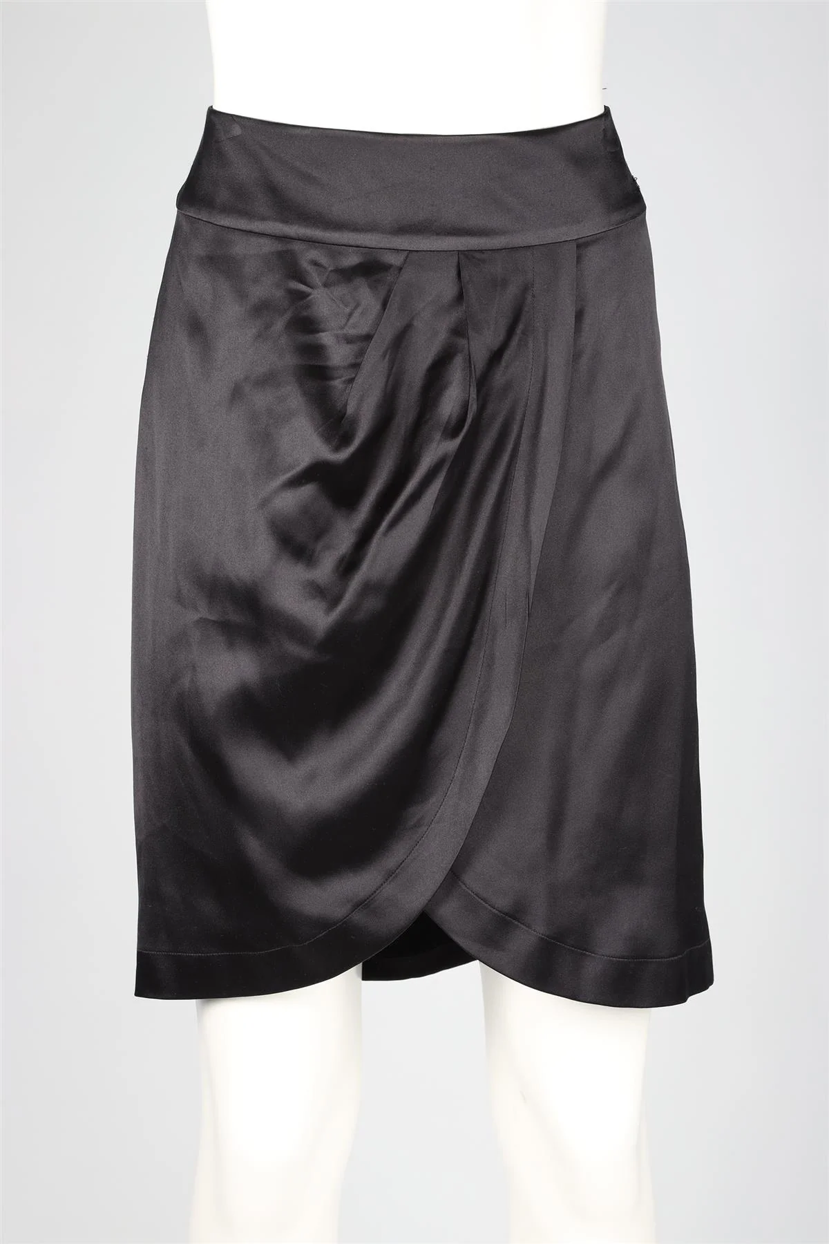 CHANEL BLACK 2006 SILK MINI SKIRT FR 38 UK 10 - Image 2