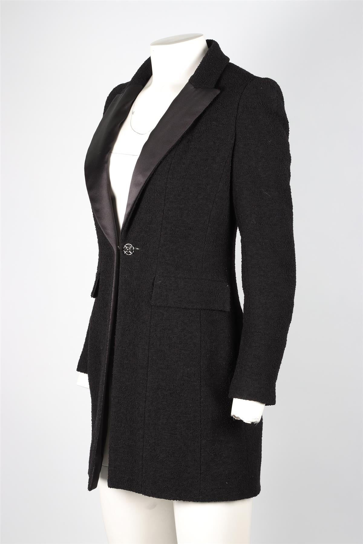 CHANEL BLACK 2006 WOOL JACKET FR 36 UK 8 - Image 3
