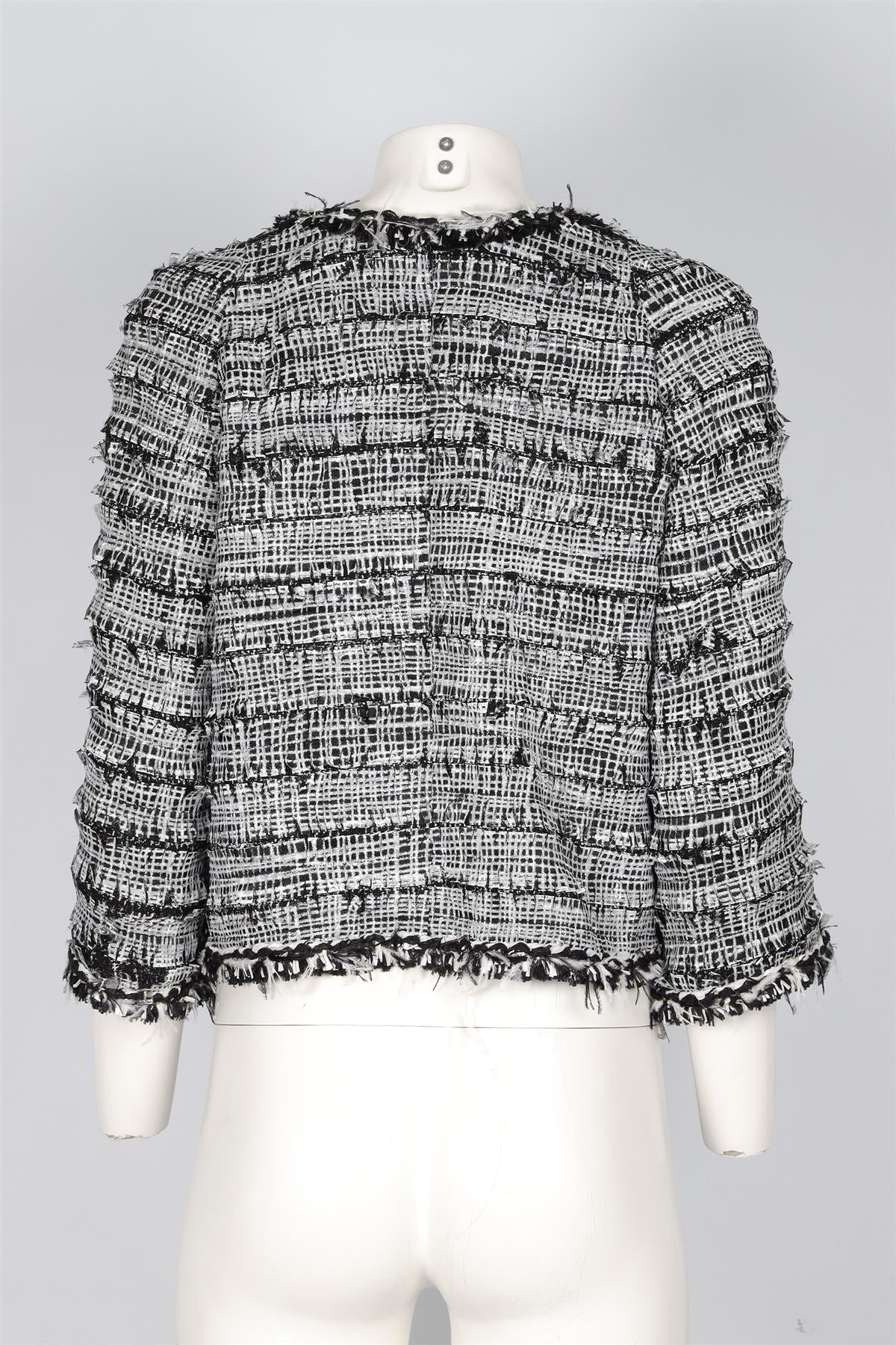 CHANEL BLACK 2011 COTTON JACKET FR 40 UK 12 - Image 4