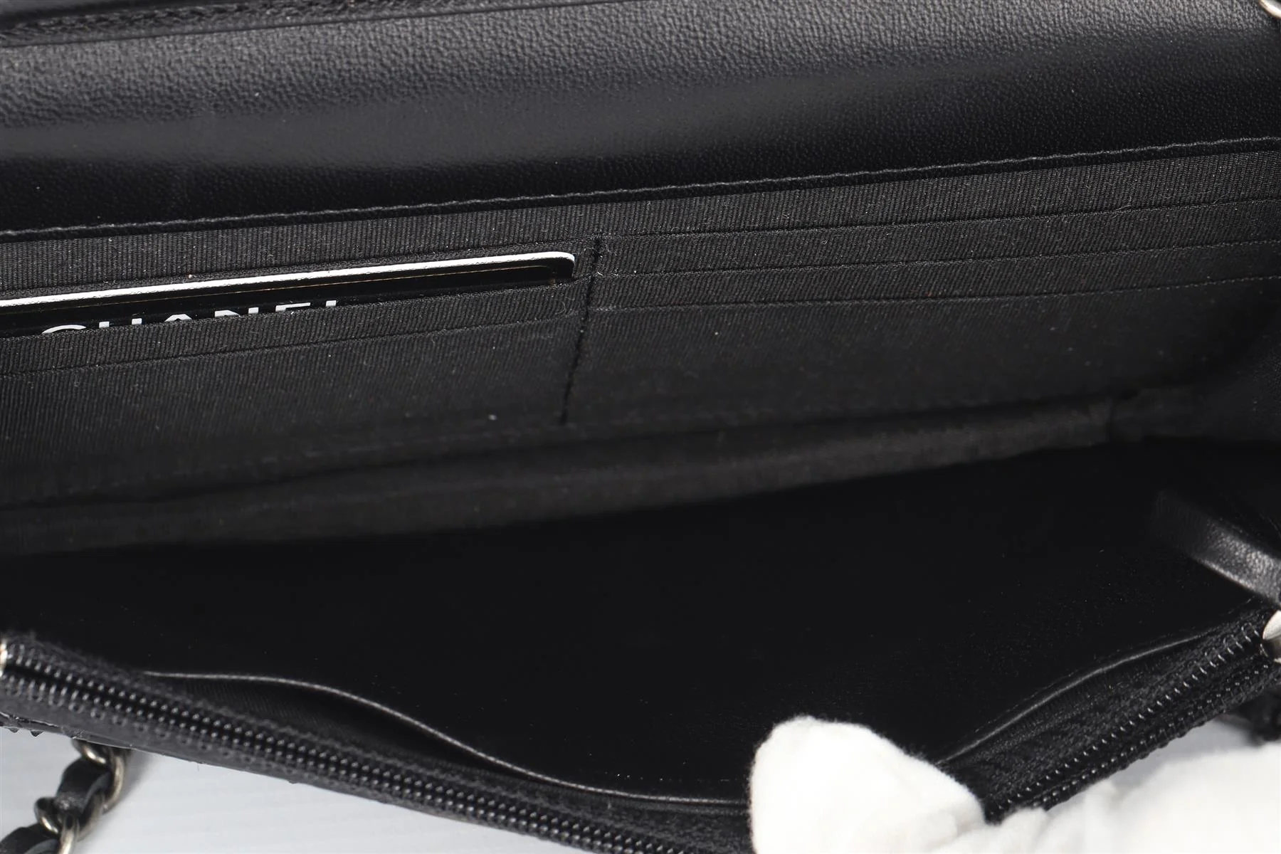 CHANEL BLACK 2014 BOY WALLET ON CHAIN PYTHON SHOULDER BAG - Image 12