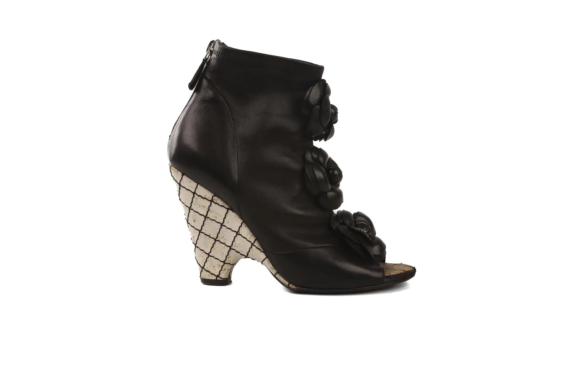 CHANEL BLACK 2014 LEATHER ANKLE BOOTS EU 38 UK 5 US 8 - Image 2