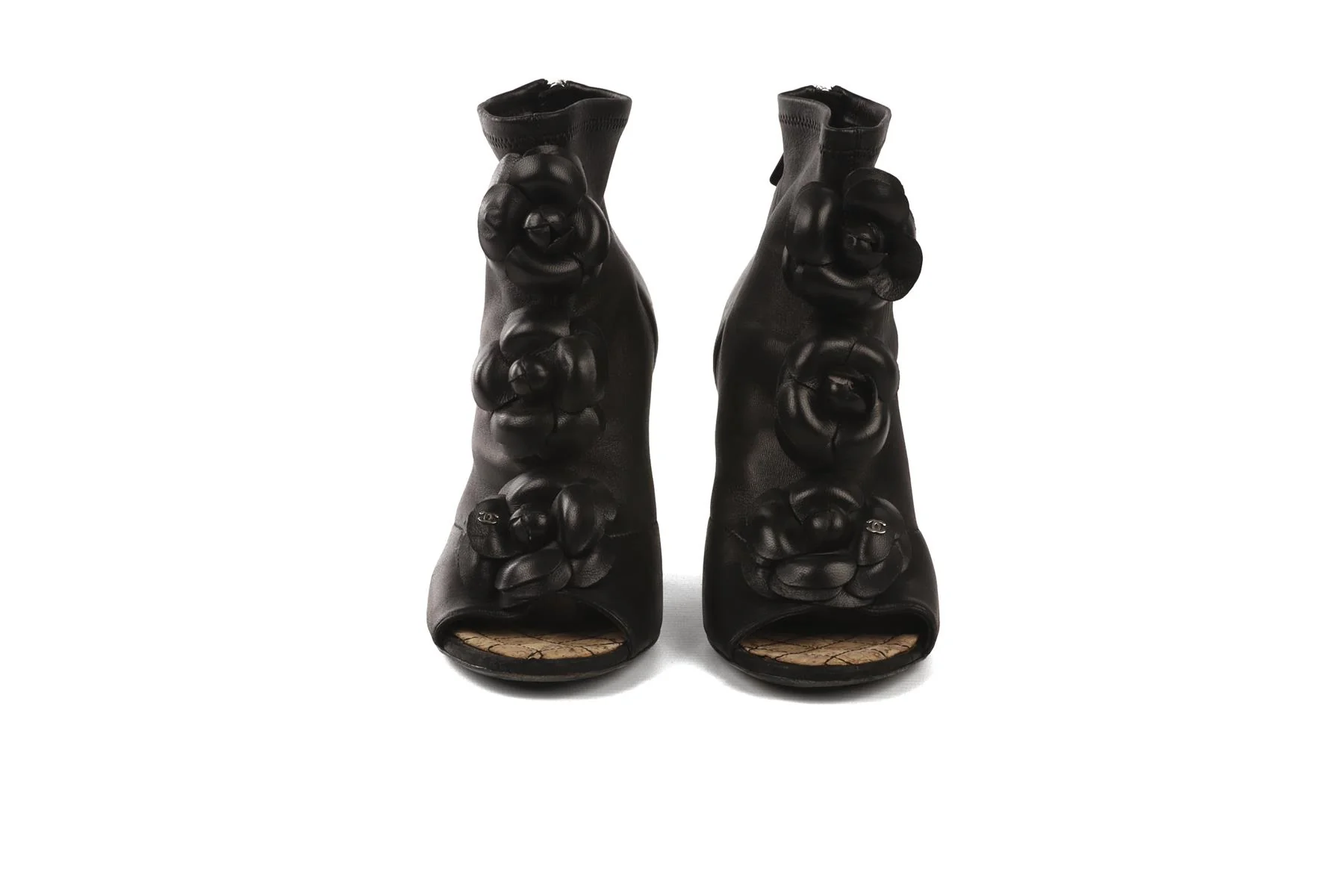 CHANEL BLACK 2014 LEATHER ANKLE BOOTS EU 38 UK 5 US 8 - Image 3