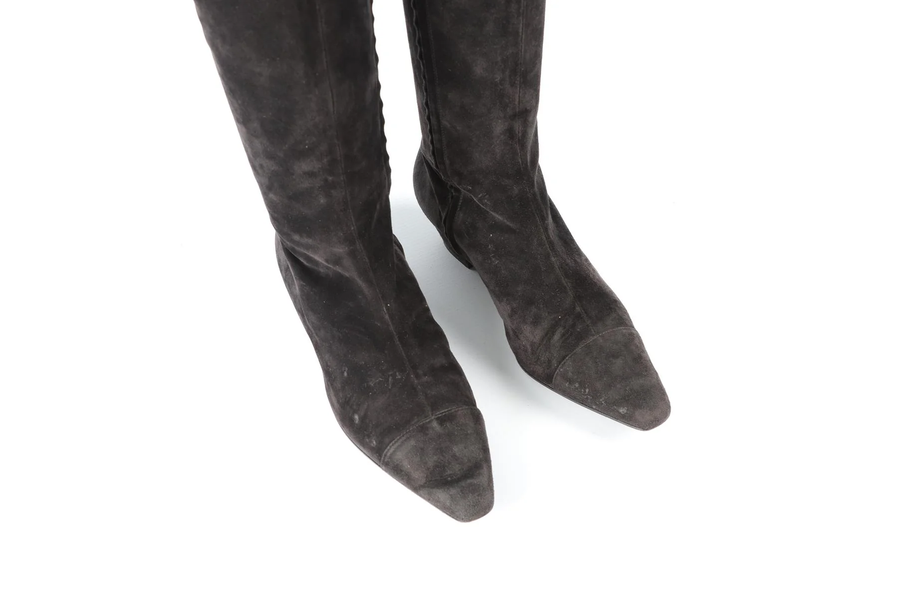 CHANEL BLACK 2018 SUEDE OVER THE KNEE BOOTS EU 38.5 UK 5.5 US 8.5 - Image 4