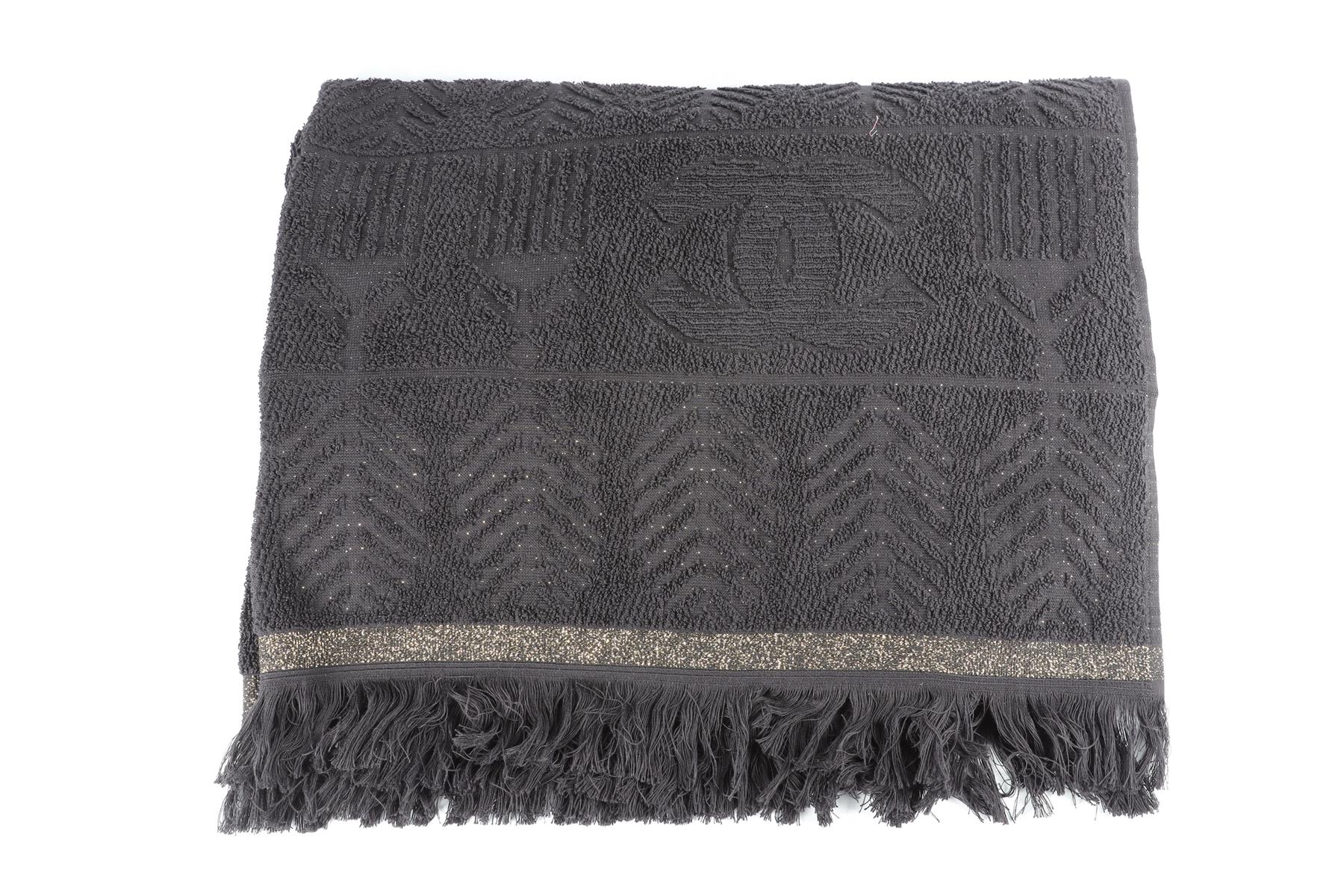 CHANEL BLACK 2019 TERRY CLOTH TOTE BAG AND TOWEL - Image 11