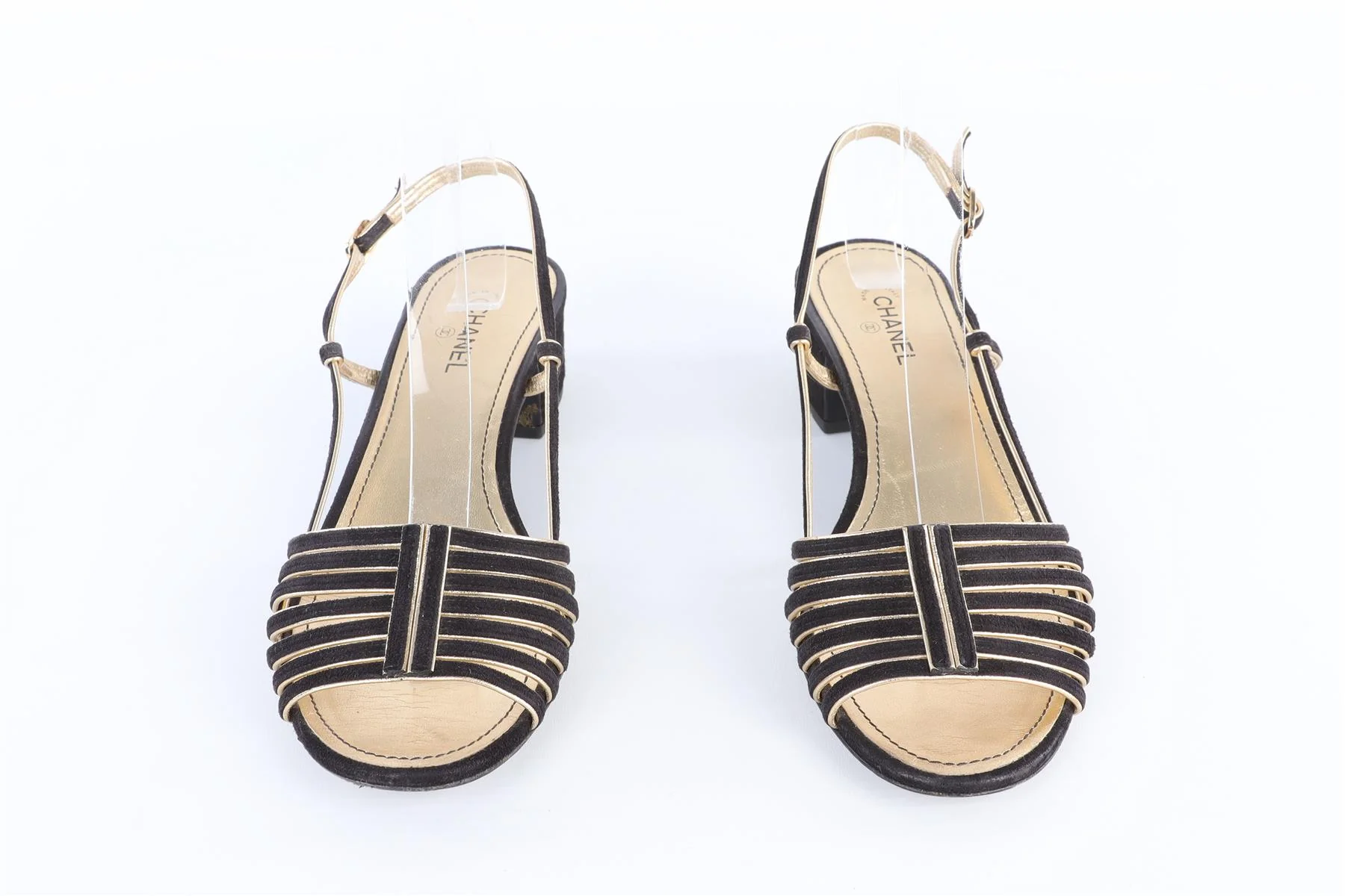 CHANEL BLACK 2021 LEATHER SANDALS EU 38.5 UK 5.5 US 8.5 - Image 3
