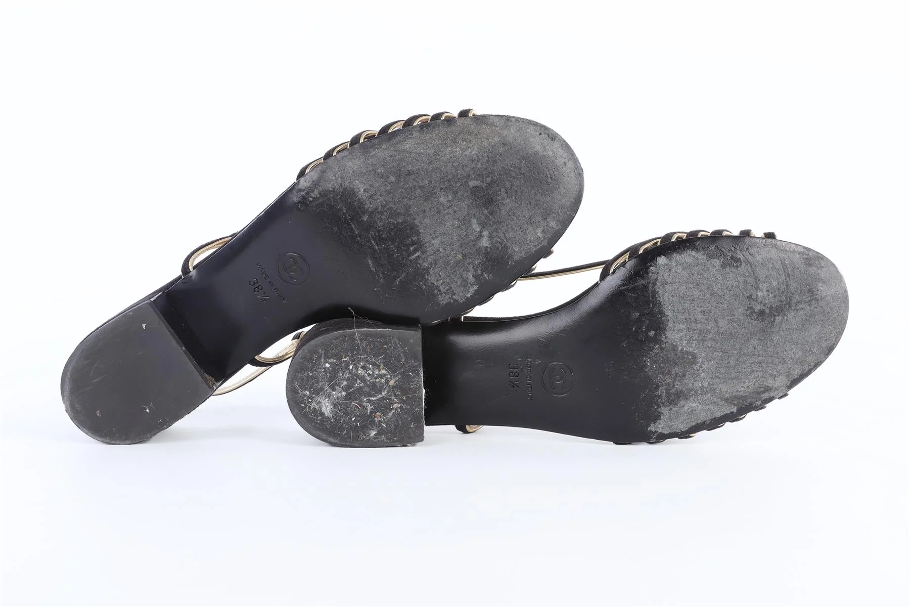 CHANEL BLACK 2021 LEATHER SANDALS EU 38.5 UK 5.5 US 8.5 - Image 6
