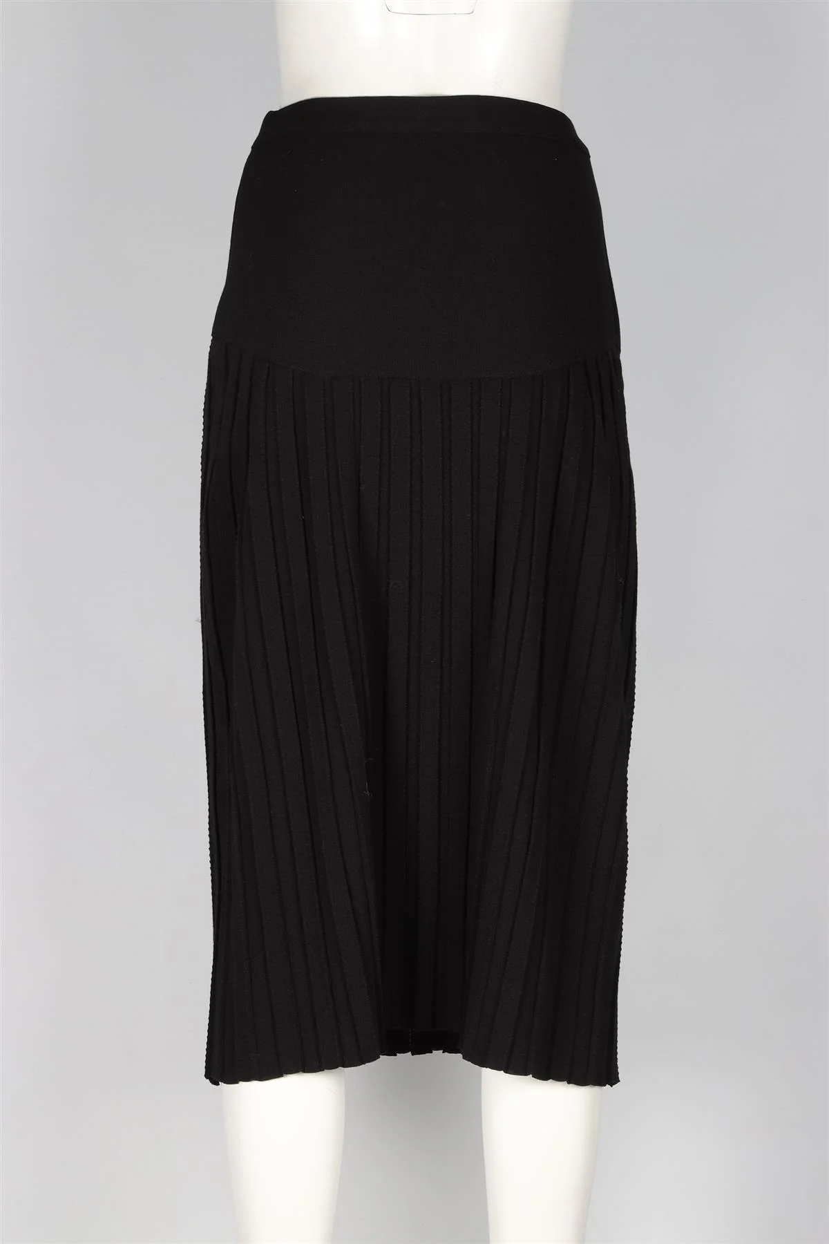 CHANEL BLACK 2021 WOOL MIDI SKIRT FR 38 UK 10 - Image 4