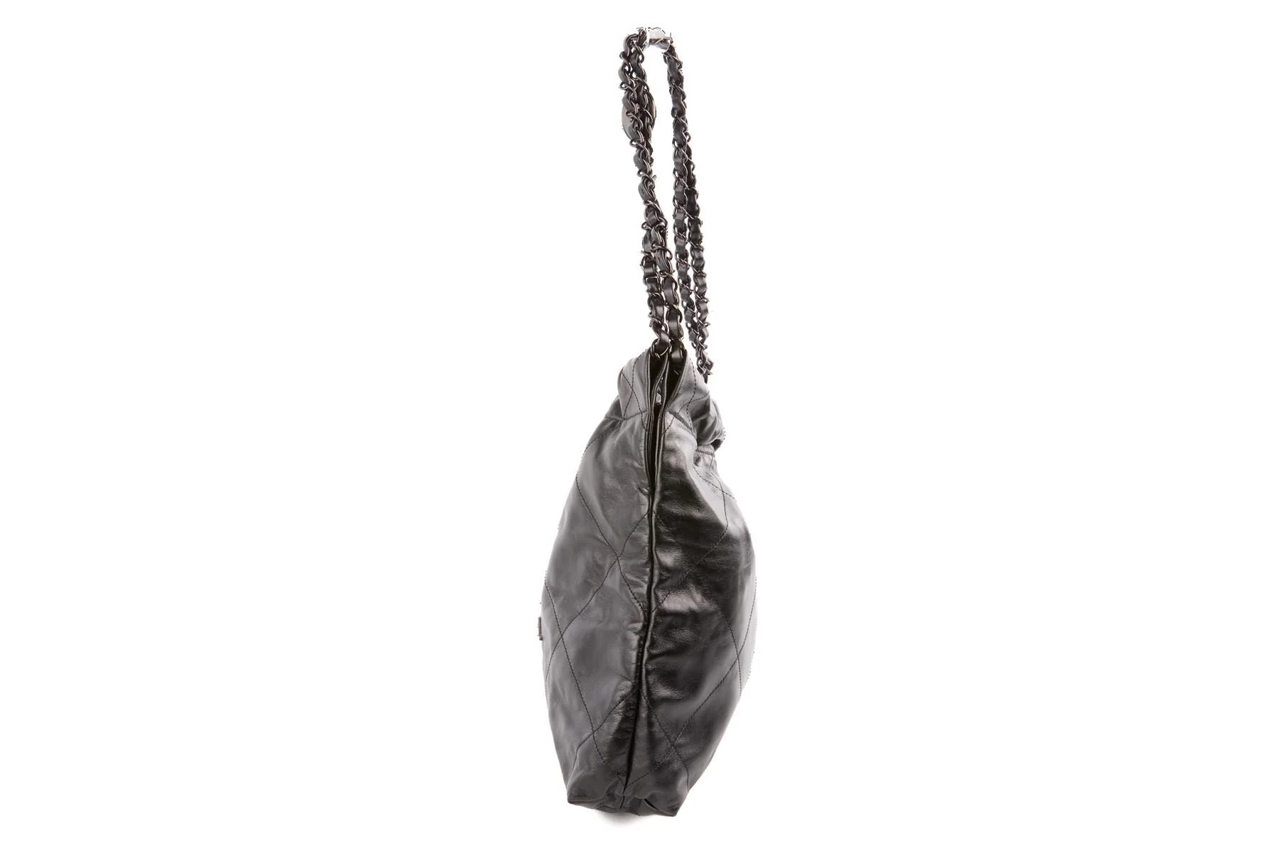 CHANEL BLACK 2022 22 SMALL SO BLACK LEATHER SHOULDER BAG - Image 5