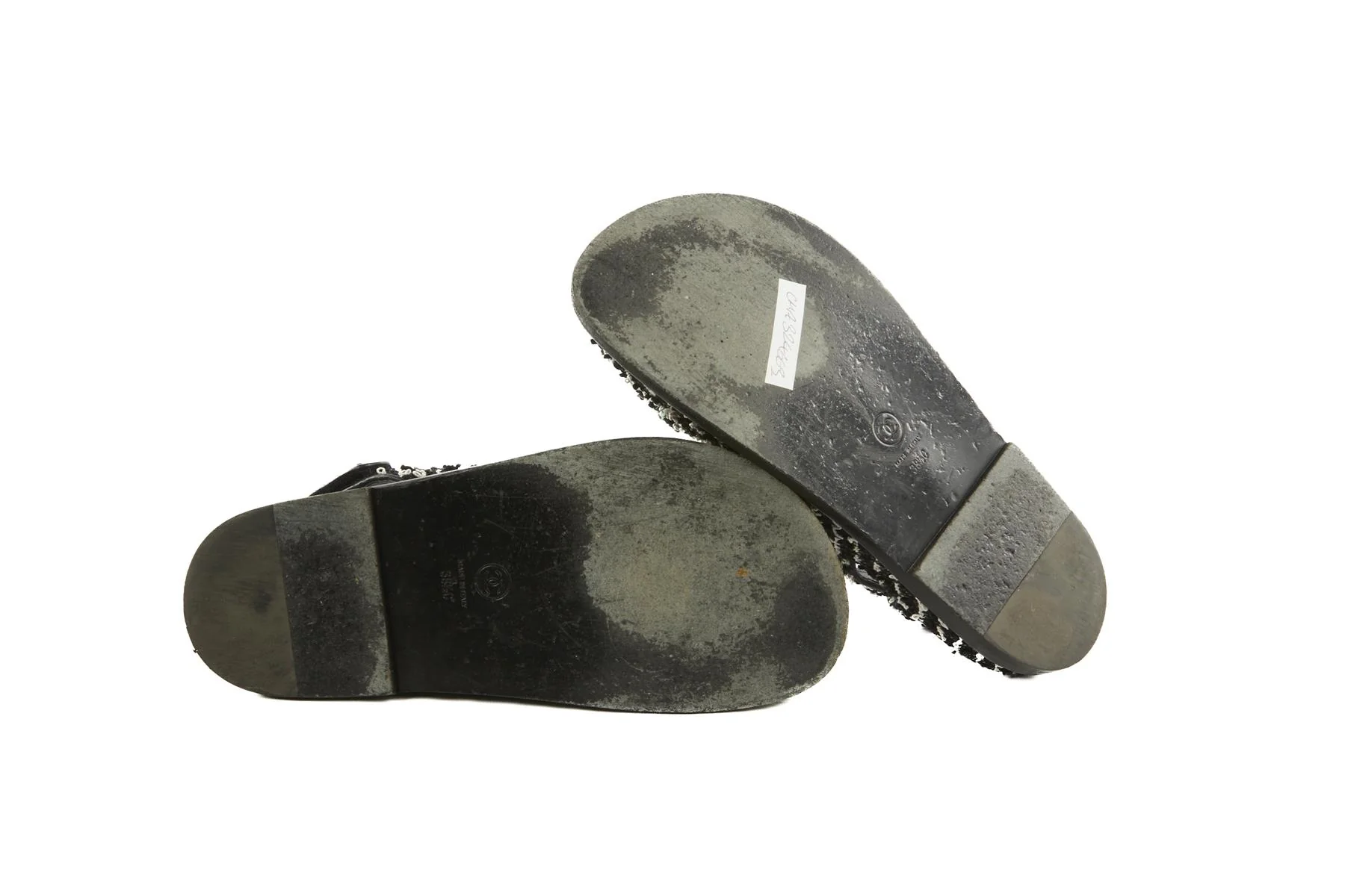 CHANEL BLACK 2022 DAD TWEED SANDALS EU 38.5 UK 5.5 US 8.5 - Image 5