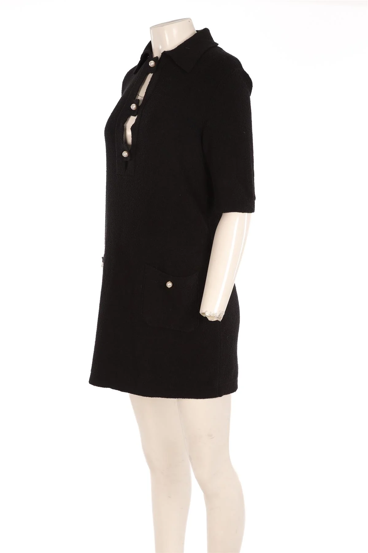 CHANEL BLACK 2023 COTTON MINI DRESS FR 36 UK 8 - Image 3