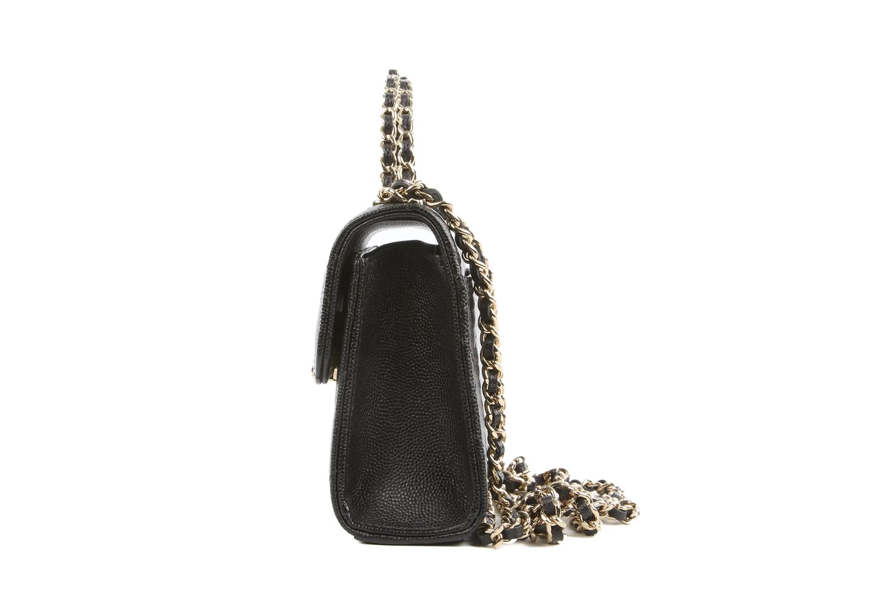 CHANEL BLACK 2023 MINI QUILTED CAVIAR LEATHER TOTE BAG - Image 6