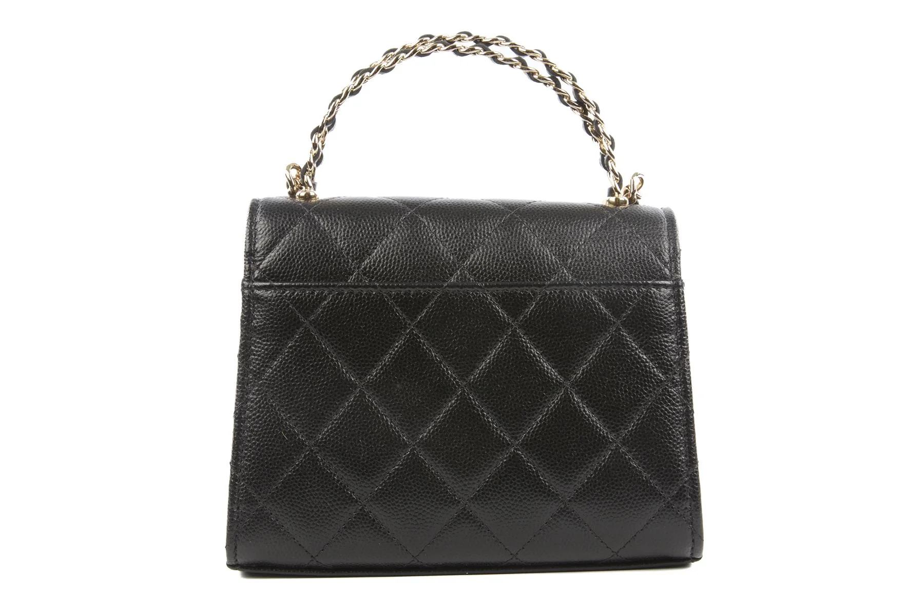 CHANEL BLACK 2023 MINI QUILTED CAVIAR LEATHER TOTE BAG - Image 7