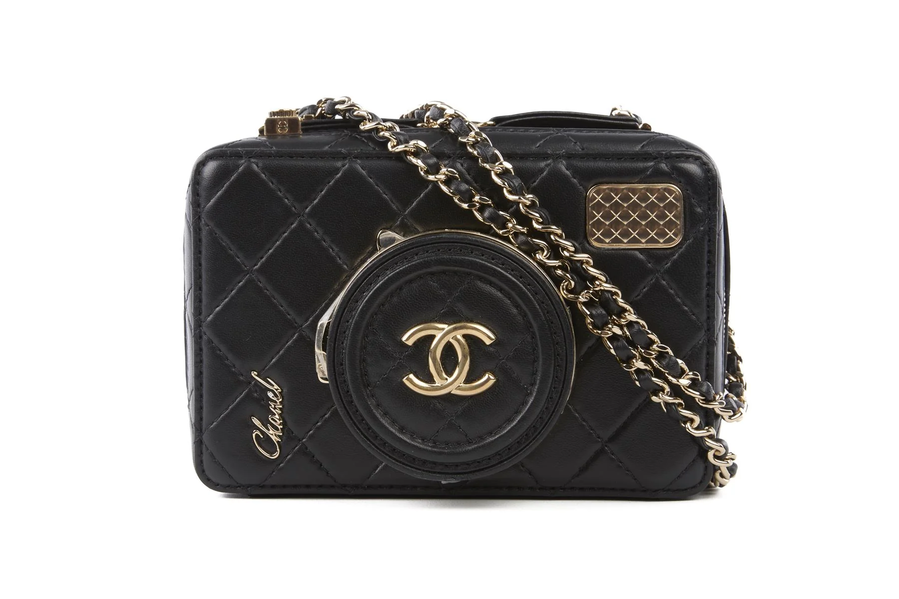 CHANEL BLACK 2024 CAMERA QUILTED LEATHER SHOULDER BAG - Image 2