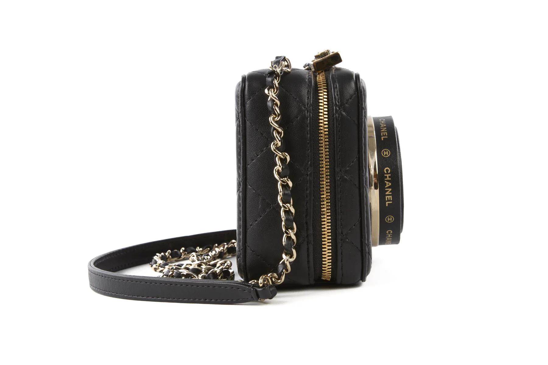 CHANEL BLACK 2024 CAMERA QUILTED LEATHER SHOULDER BAG - Image 5