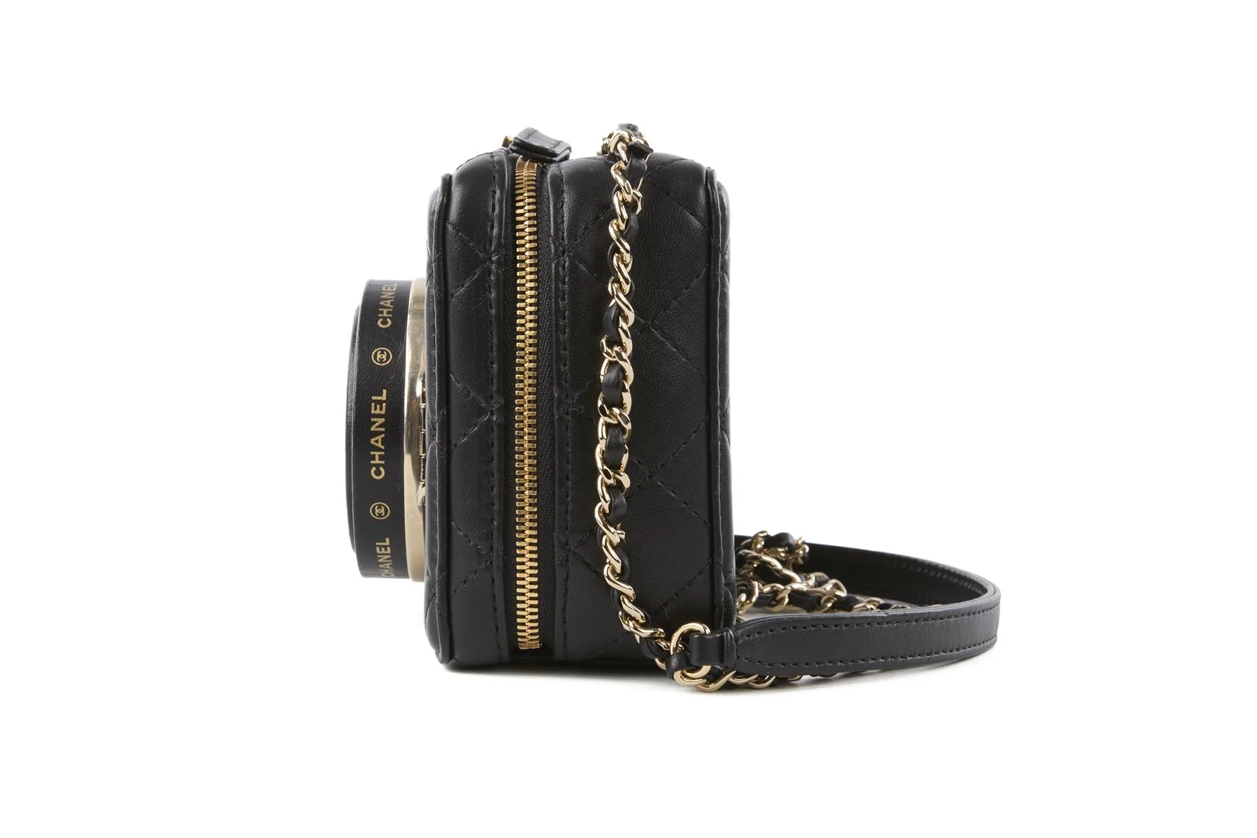 CHANEL BLACK 2024 CAMERA QUILTED LEATHER SHOULDER BAG - Image 6